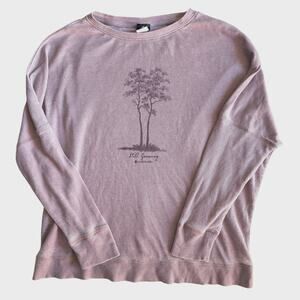 Slightly Buddha Still Growing Waffle Knit Thermal Top OS PinkPurple Tree Graphic